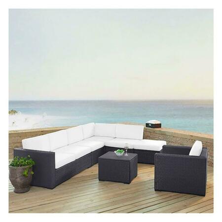 CROSLEY Biscayne 6 Piece Outdoor Wicker Seating Set - White KO70107BR-WH